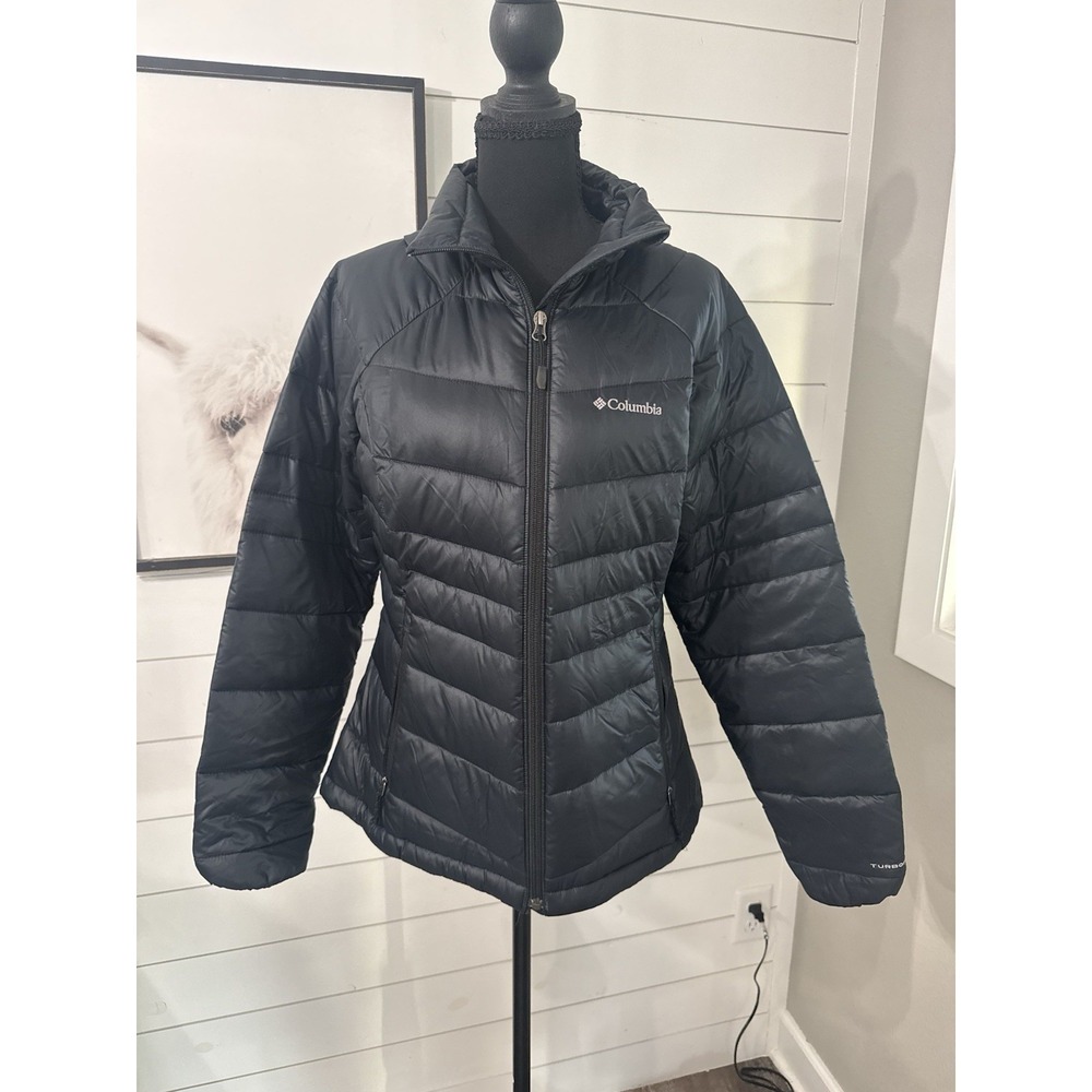 Columbia Women's Medium Quilted Puffer Jacket Coat Navy Blue